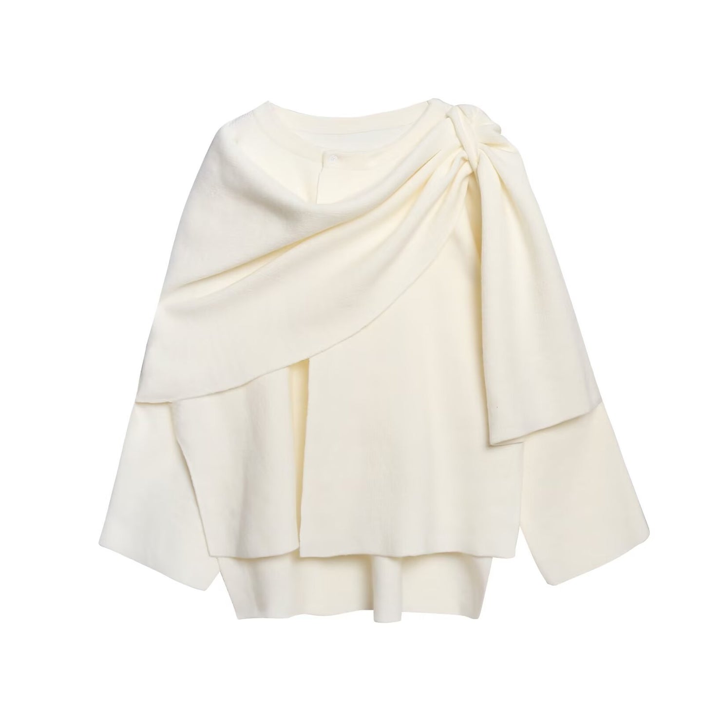 Women's Graceful Asymmetric Scarf Knitted Overcoat Jackets