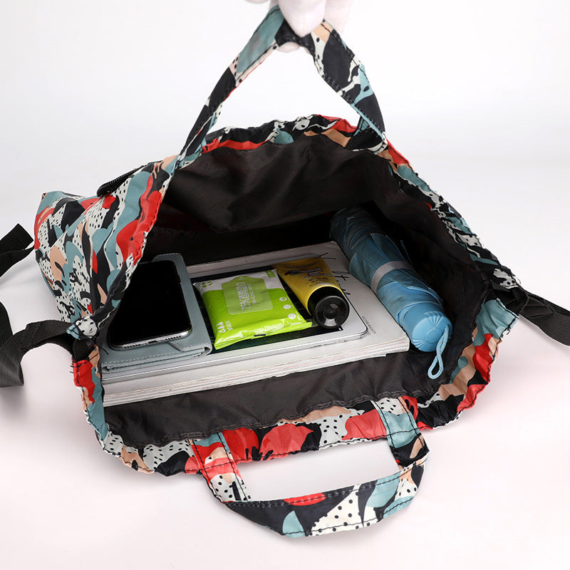 Pretty Unique Folding Drawstring Nylon Printed Backpacks