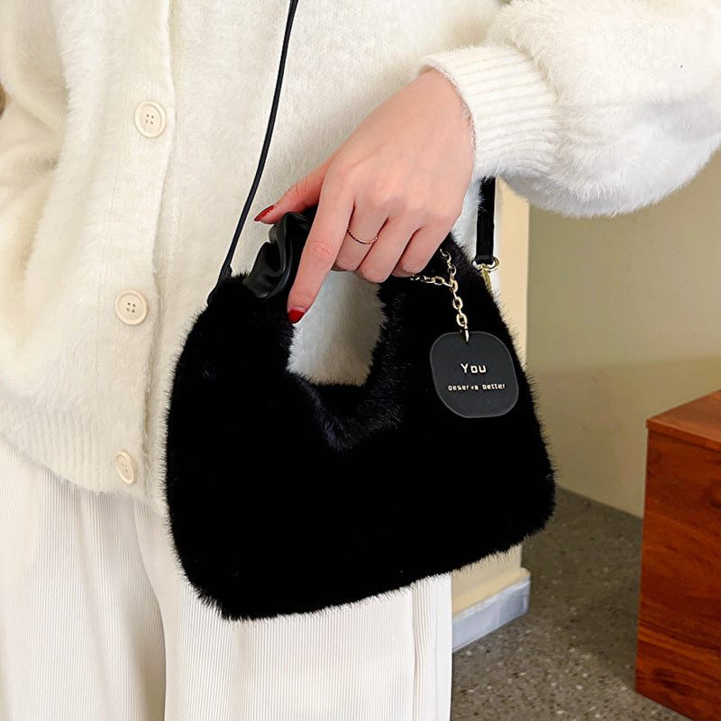 Winter Fur Fashionable High-grade Plush Versatile Crossbody Bags
