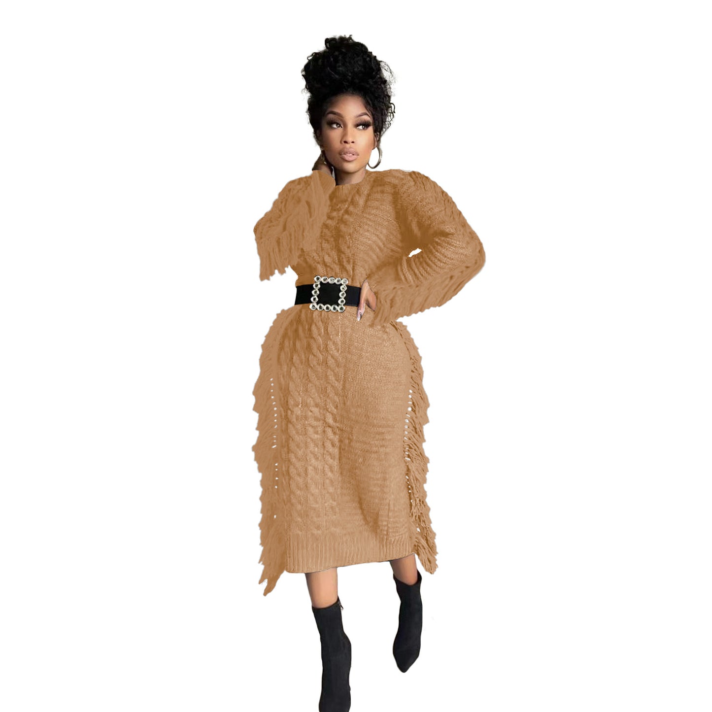 Women's Comfortable Long Tassel Edge Woolen Sweaters