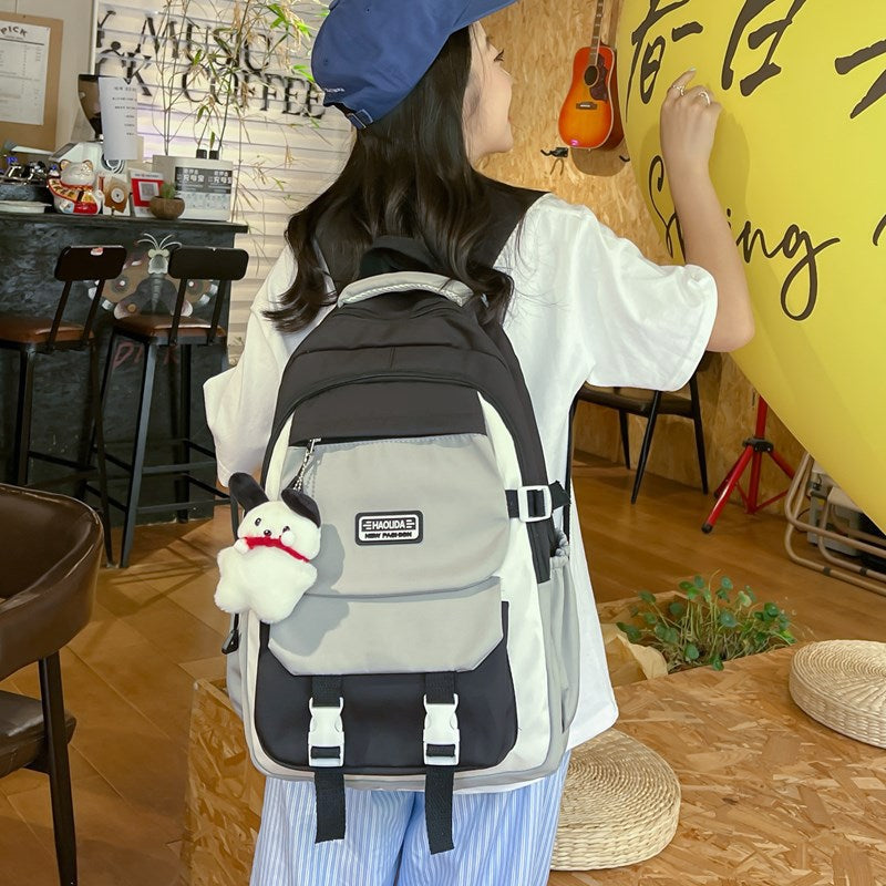 Junior High College Versatile Contrast Color Backpacks