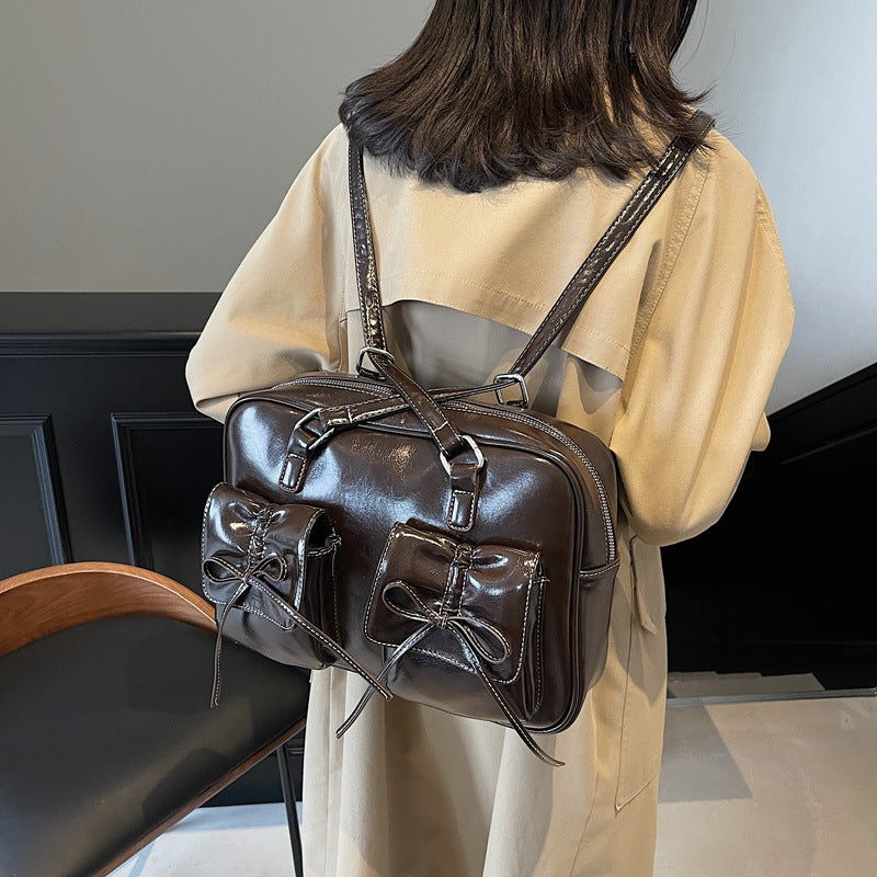 Women's Retro Large Capacity Bow Fashion Boston Backpacks