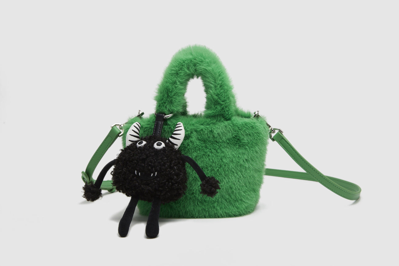 Trendy Doll Rose Red Cute Little Monster Crossbody Bags