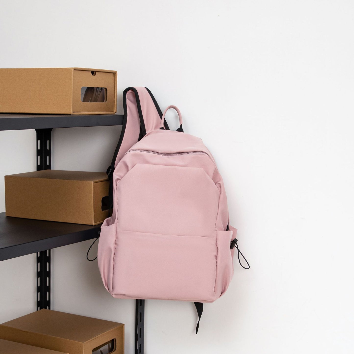 Simple Pure Color Trendy Couple Large Backpacks