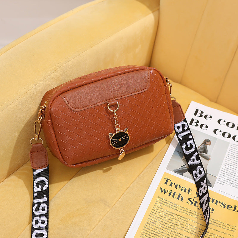 Trendy Lady Temperament Embossed Woven Pattern Crossbody Bags
