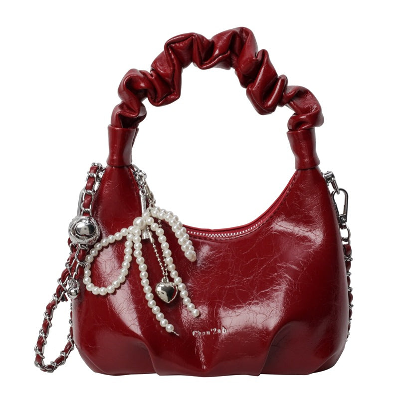 Women's Fashion Portable Pleated Dumpling High Sense Crossbody Bags