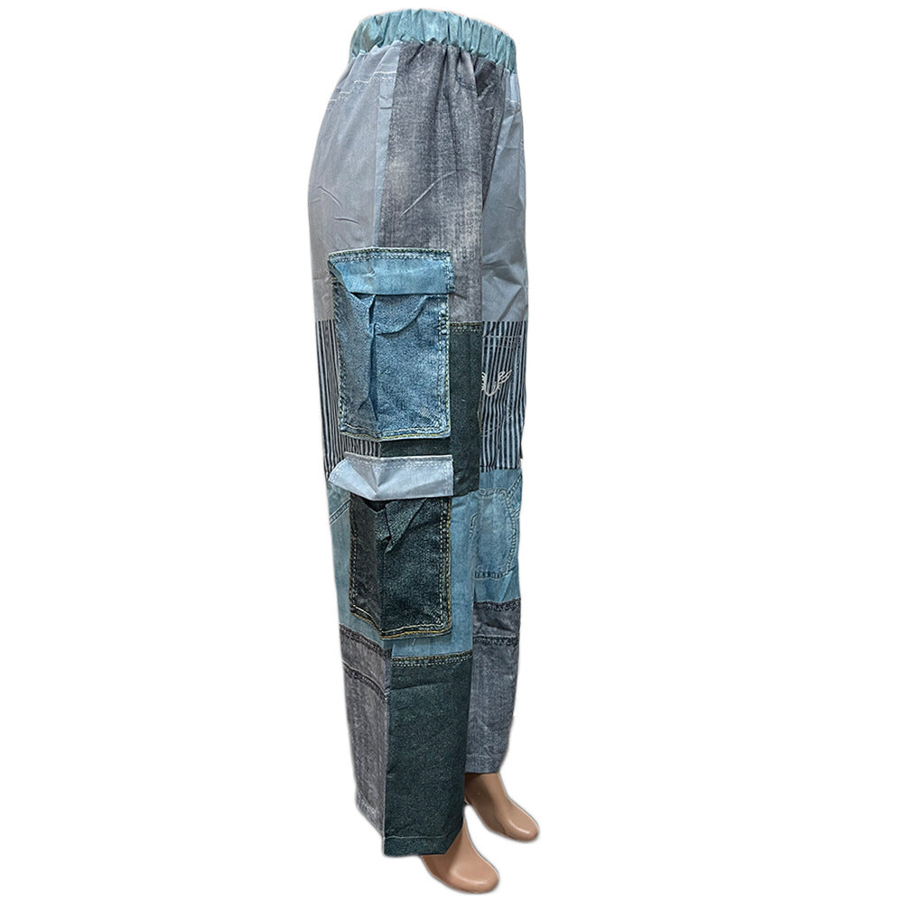 Fashion Personality Large Pocket Three-dimensional Bellows Pants