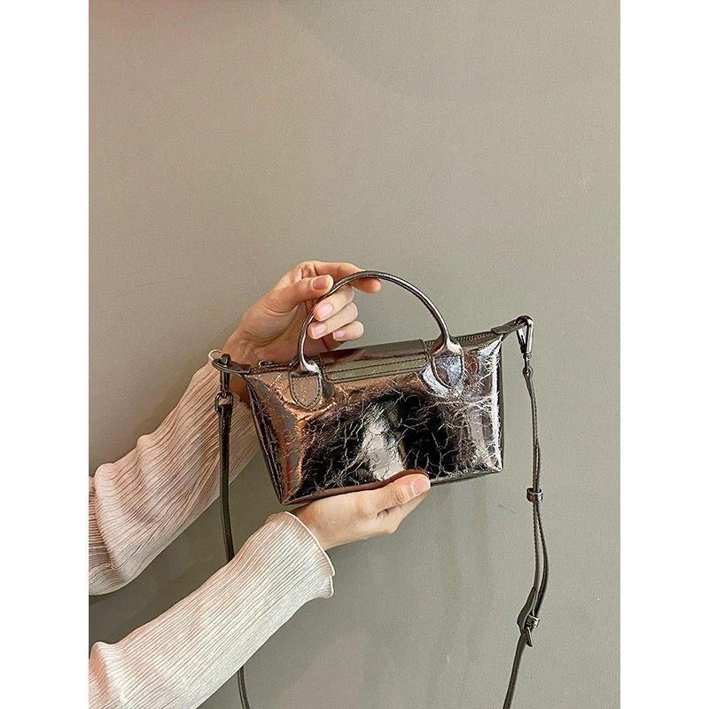 Women's Crack Dumpling Advanced Niche Sier Versatile Shoulder Bags