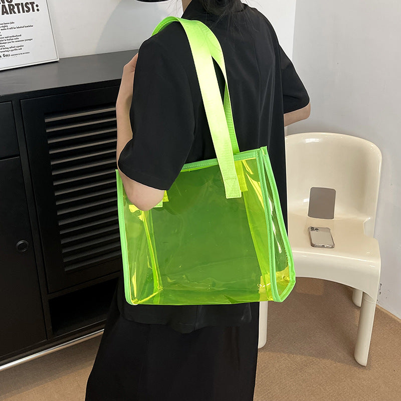 Women's Large Capacity Transparent Fashion Western Style Shoulder Bags