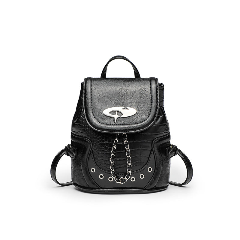 Pinkish Gray University Style Stitching Texture Backpacks