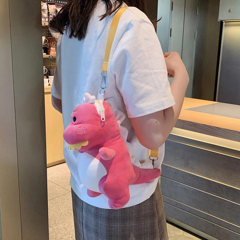 Plush Female Cartoon Cute Pouch Dinosaur Crossbody Bags