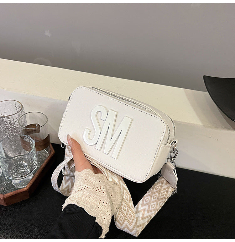 Women's Fashion Trendy Versatile Niche Alphabet Wide Shoulder Bags