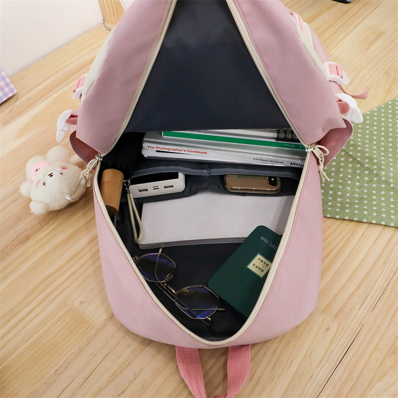 Women's Canvas Korean Fashion Letters Junior High Backpacks