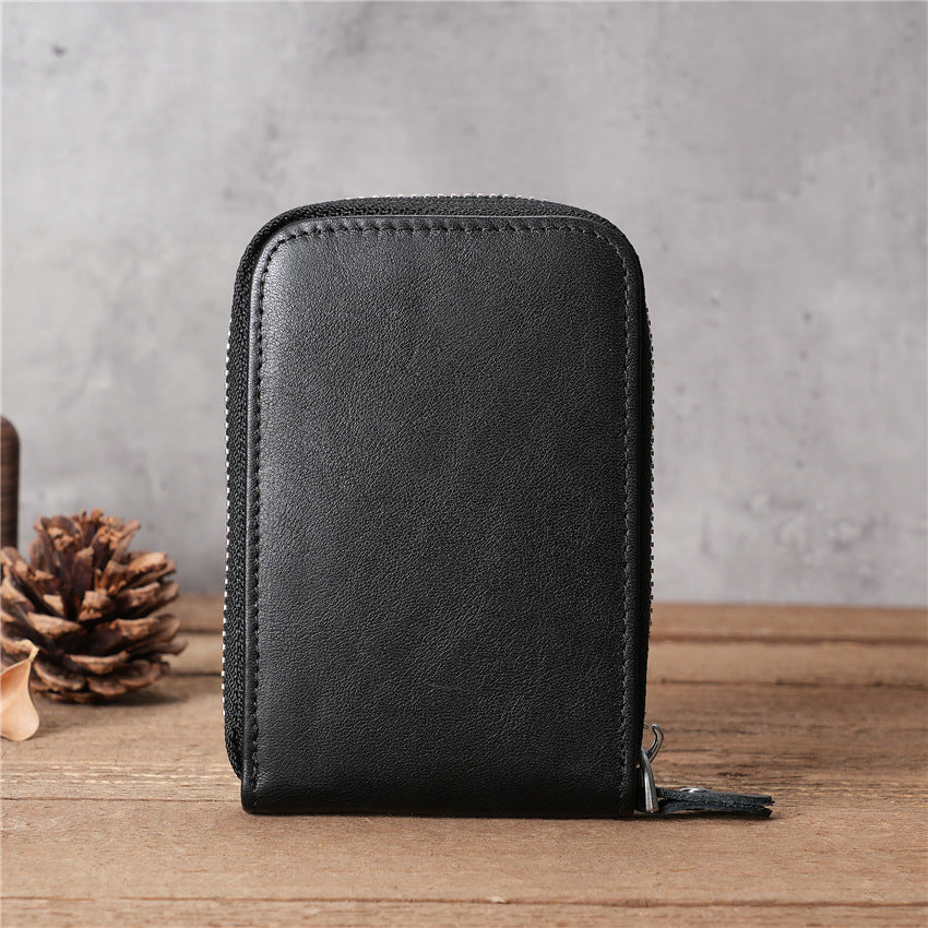 Men's Leather License Expanding First Layer Cowhide Card Holder