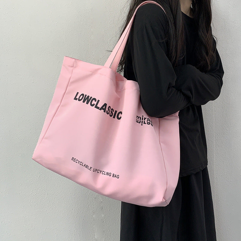 Letter Printed Cloth Cover Large Capacity Shoulder Bags