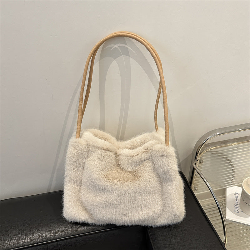 Women's Popular Plush Fur Furry Korean Armpit Bags