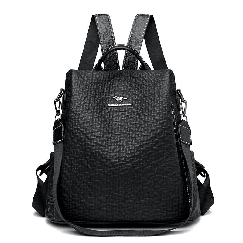 Women's Fashion Large Capacity Soft Leather Multifunctional Backpacks