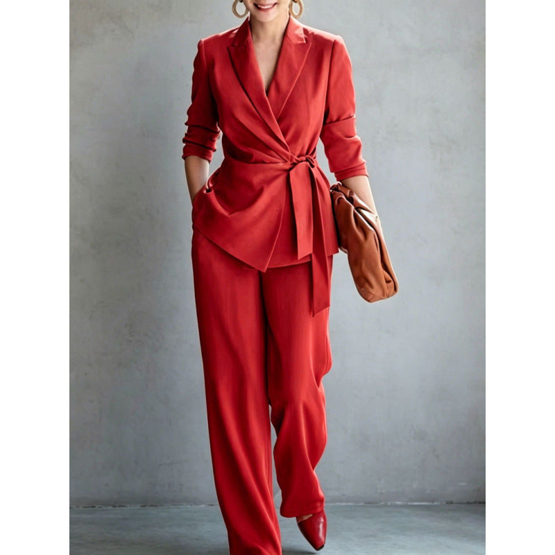 Women's Autumn Elegant Solid Color Two-piece Fashion Casual Suit