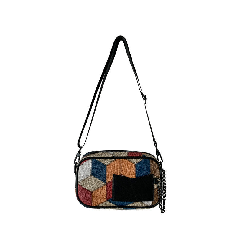 Women's & Men's & Stitching Lightweight Mini Fashionable Niche Men's Messenger Bags