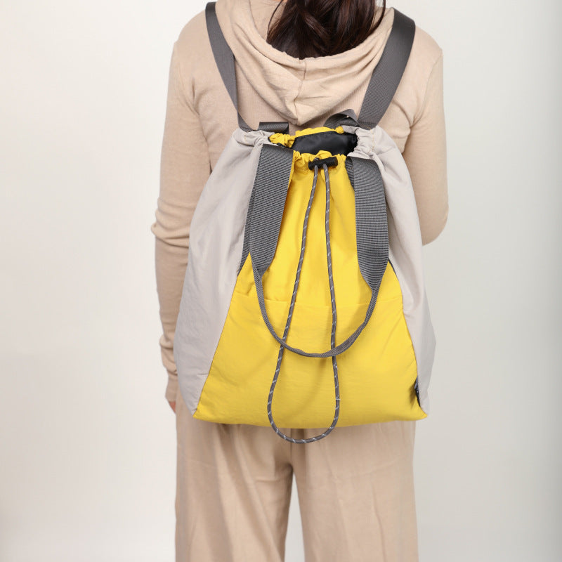 Women's Nylon Contrast Color Yoga Large Capacity Backpacks