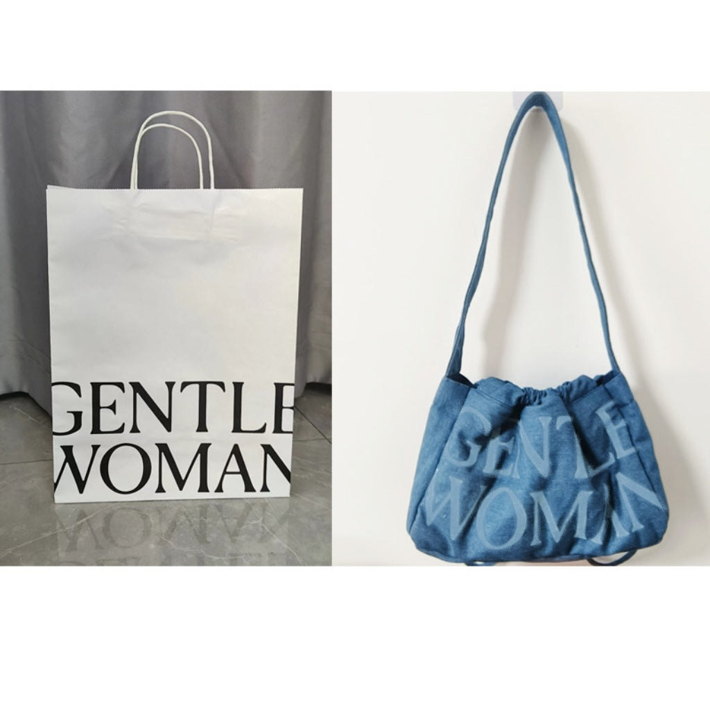 Women's Thailand Denim Leisure Shopping Large Capacity Tote Bags