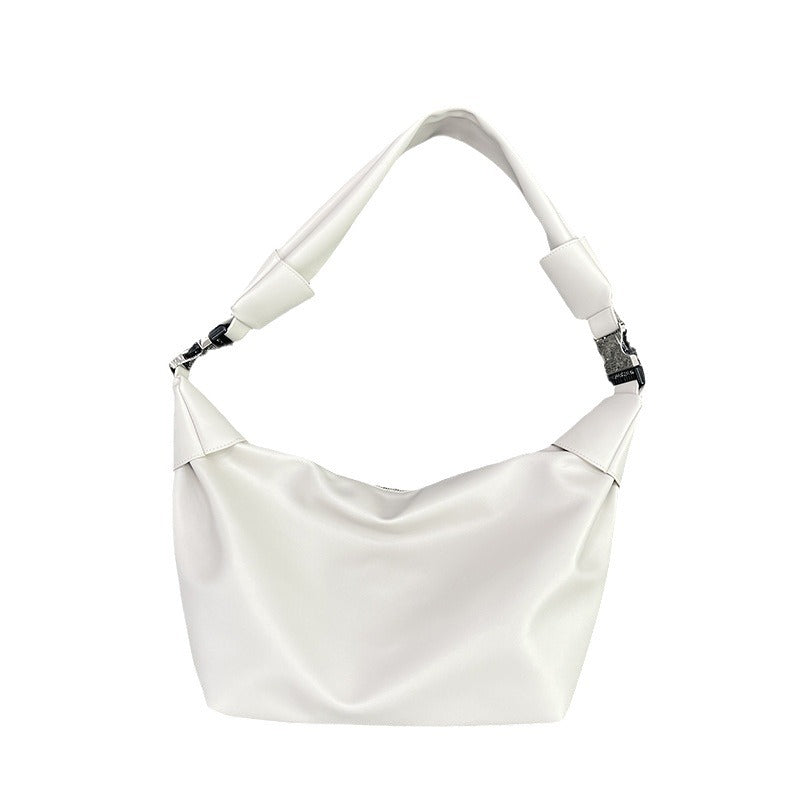 Men's Leather Dumpling Versatile Solid Color Commute Men's Messenger Bags