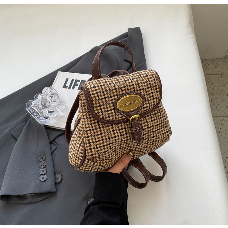 Women's Korean Fashion Texture Fashionable Solid Color Backpacks