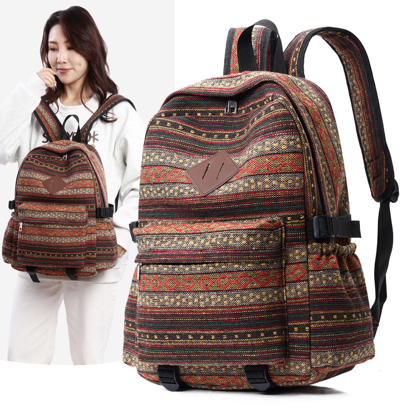 Women's Cotton Linen Fabric Ethnic Style Large Bags