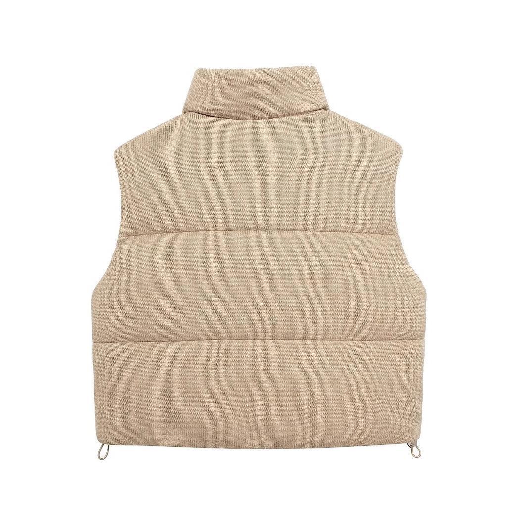 Women's Casual Stand Collar Sleeveless Zipper Warm Vests