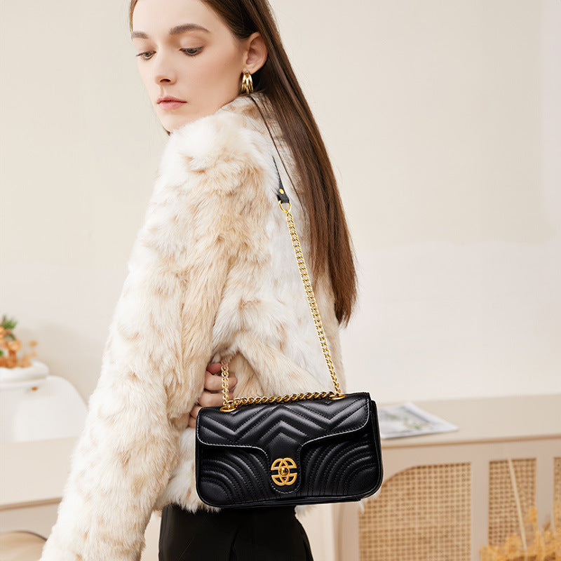 Women's Layer Cowhide Sachet Niche High Sense Bags