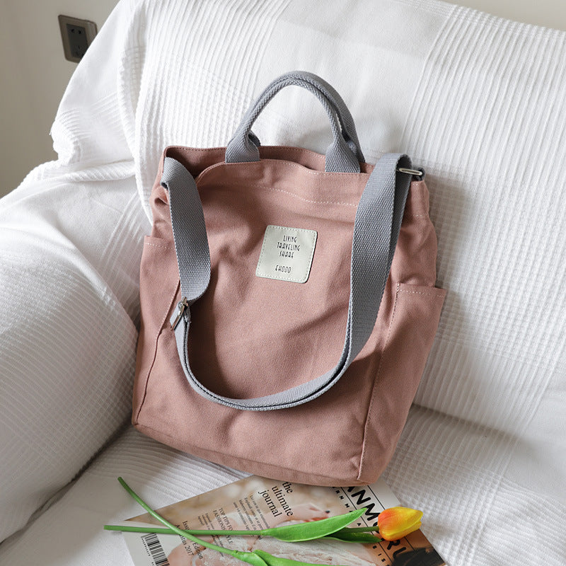 Women's Canvas Simple Literary Trends Fashion Large Crossbody Bags