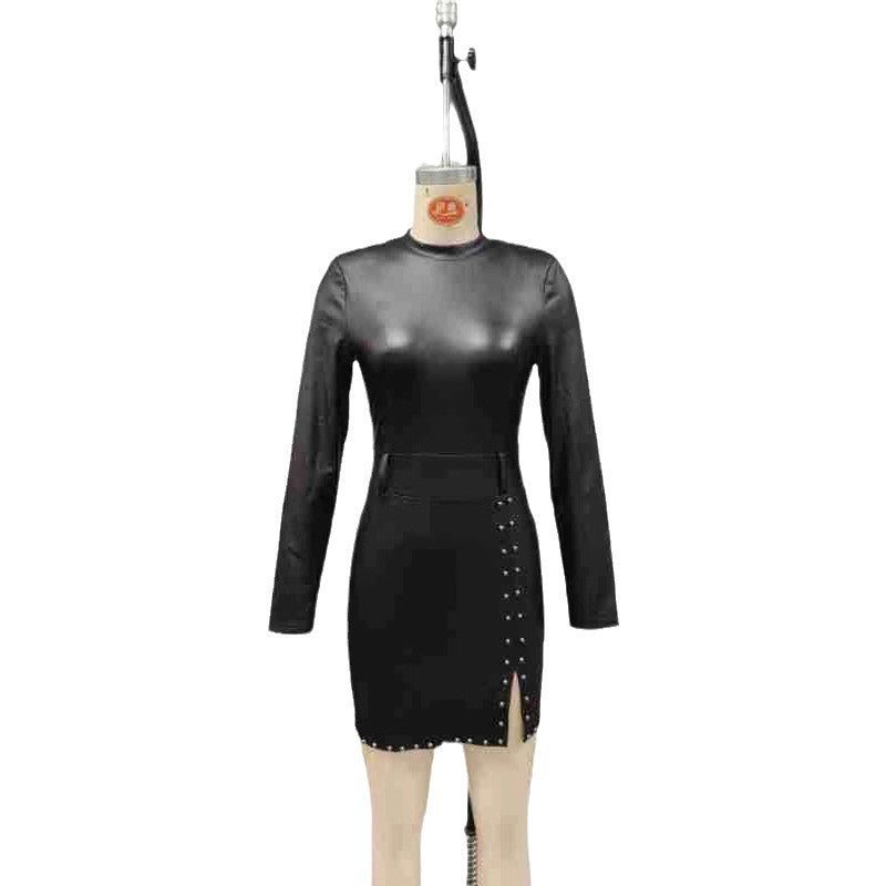 Women's Dress Sexy Solid Color Collar Long Dresses