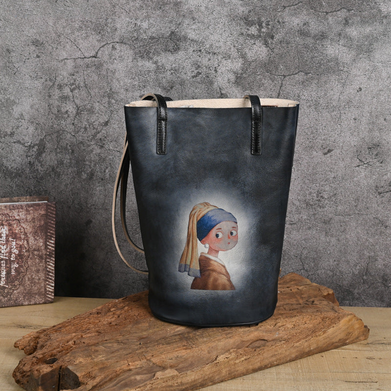 Top Layer Cowhide Idle Style Artistic Crossbody Bags