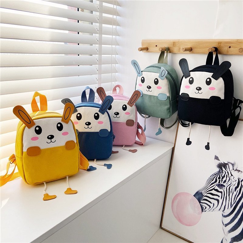 Children's Classic Boys Canvas Cartoon Cute Kindergarten School Bags