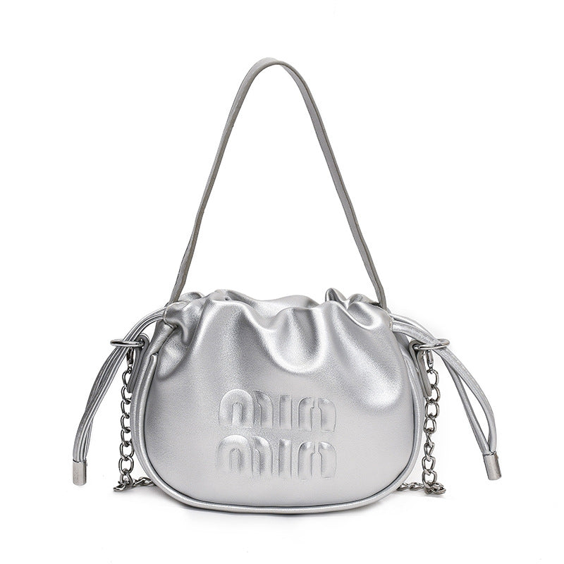 Children's Trendy Summer Drawstring Western Style Pleated Crossbody Bags