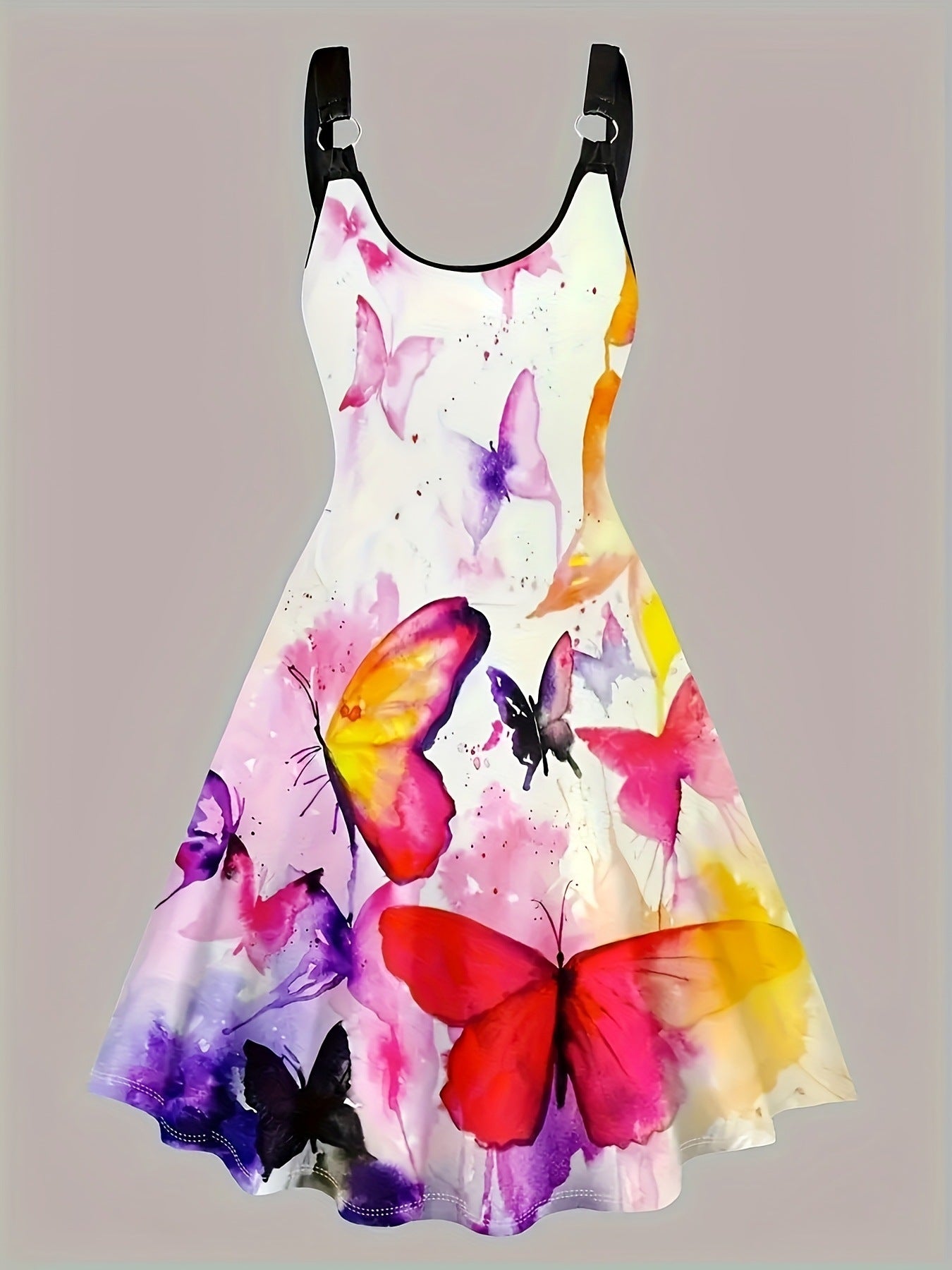 Women's Fashion Wear Summer Sexy Three-dimensional Butterfly Printing Dress