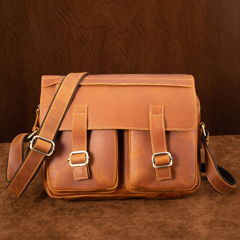 Men's Layer Cowhide Leather Genuine High-grade Crazy Bags
