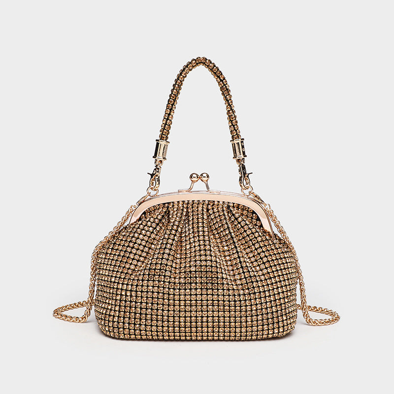 Women's Rhinestone Portable Shell Bezel Setting Brick Crossbody Bags