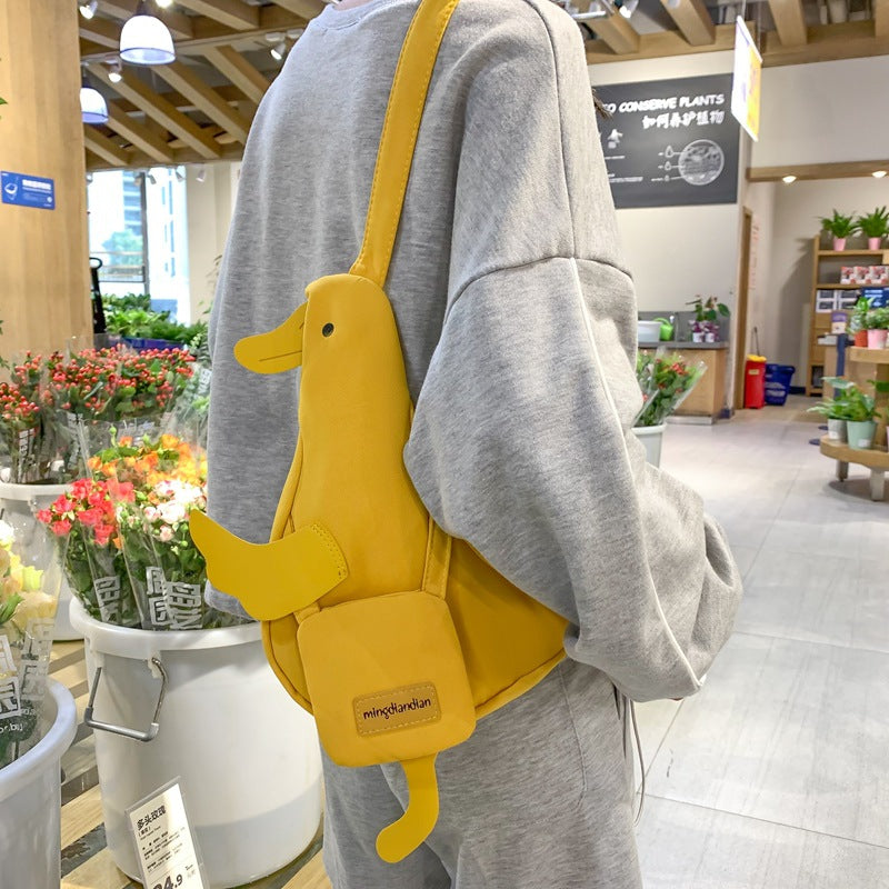 Female Funny Little Duck Versatile College Crossbody Bags