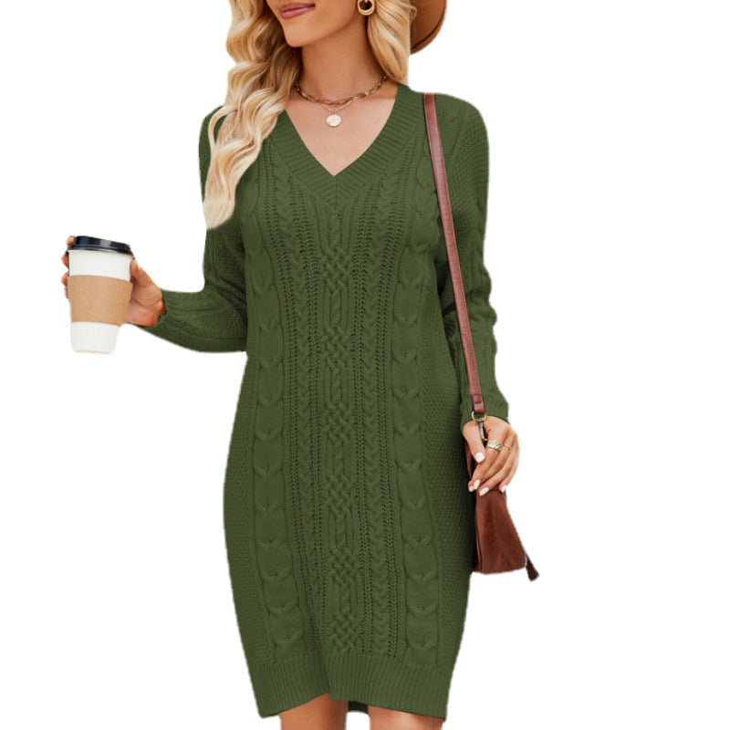 Women's Dress Twisted Knitted Temperament Long Sweaters