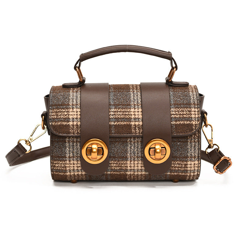 Niche Retro Fashion Plush Portable Boston Crossbody Bags