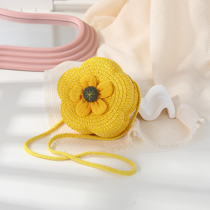 Women's Woven Seaside Flower Beach Summer Mini Children's Coin Purse