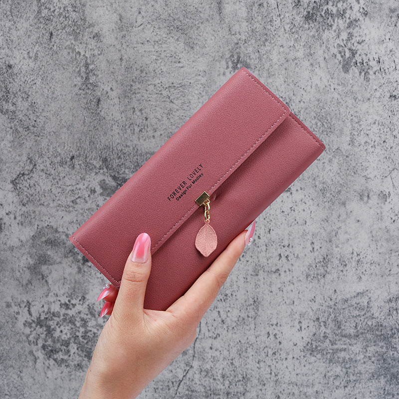 Women's Slouchy Charming Fresh Leaf Document Ladies Wallets