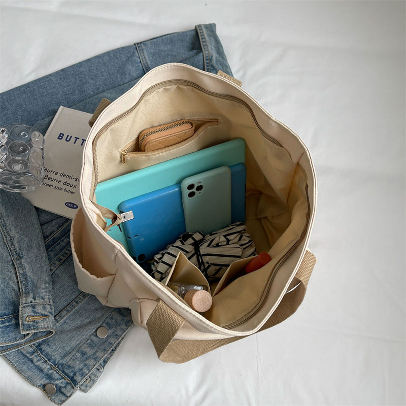 Large Capacity Female Summer Canvas Simple Western Bags