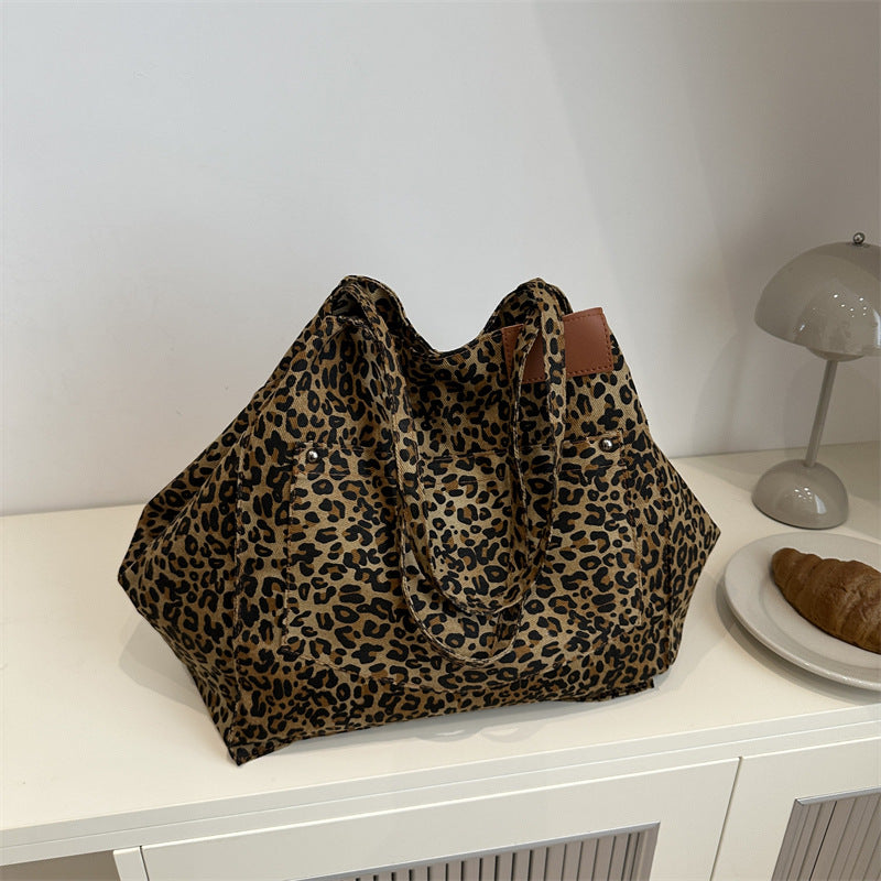 Fashion Vintage Leopard Print Winter Personalized Shoulder Bags