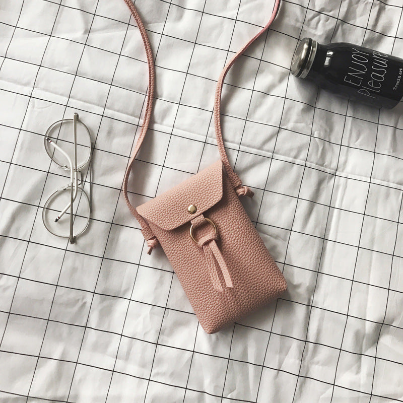 Fashion Single Versatile Lychee Pattern Pendant Shoulder Bags