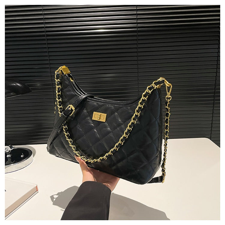Women's Rhombus Underarm Large Capacity Niche Chain Shoulder Bags