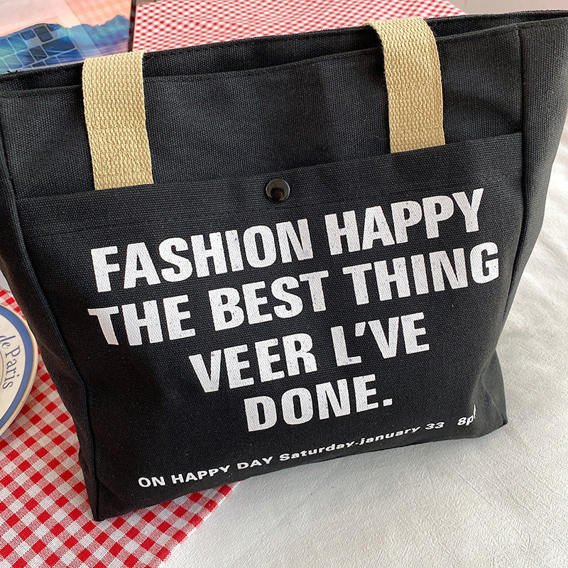 Women's Large Capacity Canvas Literary Style Fashionable Crossbody Bags