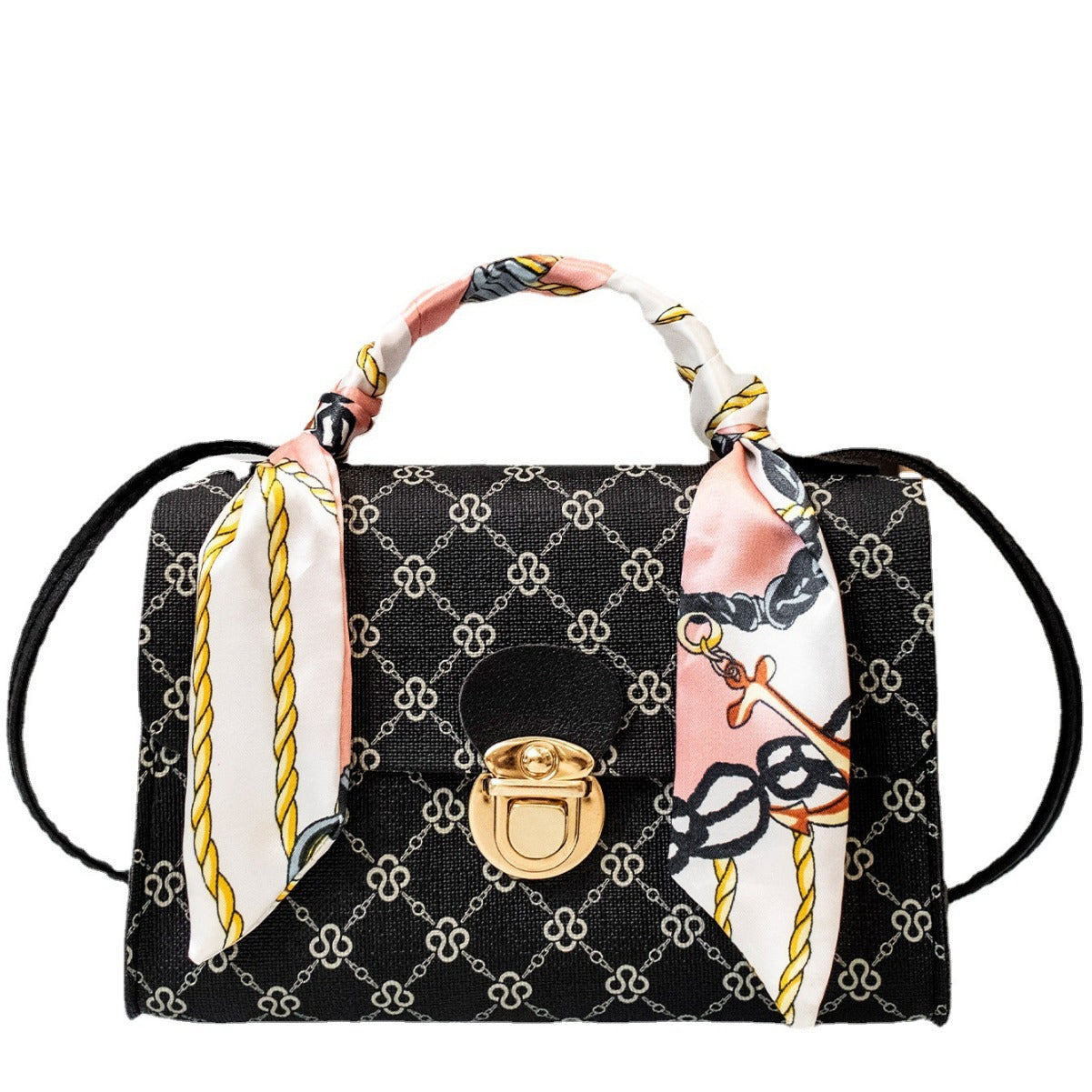 Women's Creative Retro Printed Silk Scarf Bags