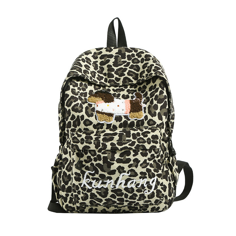 Print Cartoon Style Cute Spot Contrast Color Versatile Middle School Students' Schoolbags